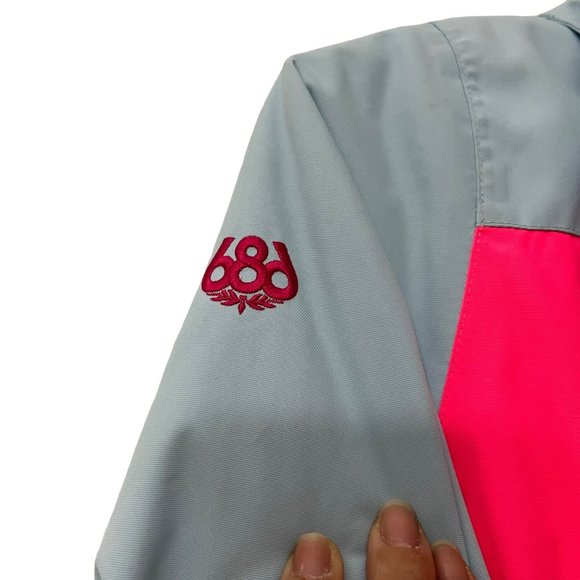 686 Girls Youth Pink Blue Colorblock Ray Insulated Snowboard Jacket 10K Small - Picture 6 of 7